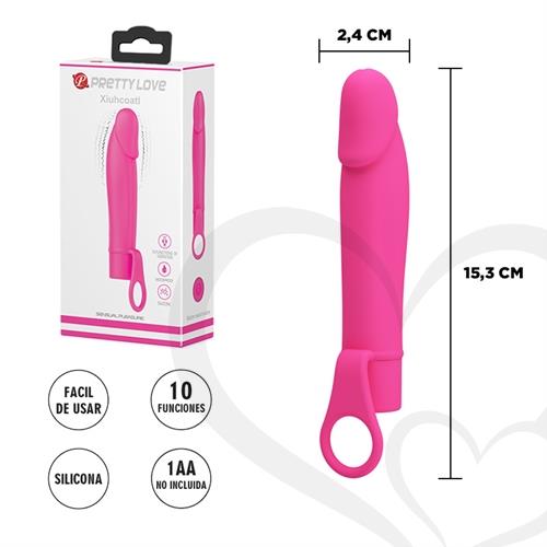 Vibrador con 10 velocidades y anillo para sujetar